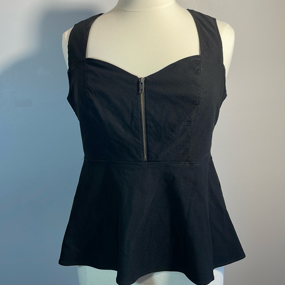 Torrid Peplum Bengaline Zipper Front Top